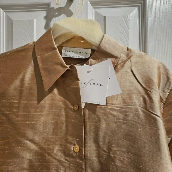 Vintage Silk Lore Beige Blouse Set - Picture 3 of 12